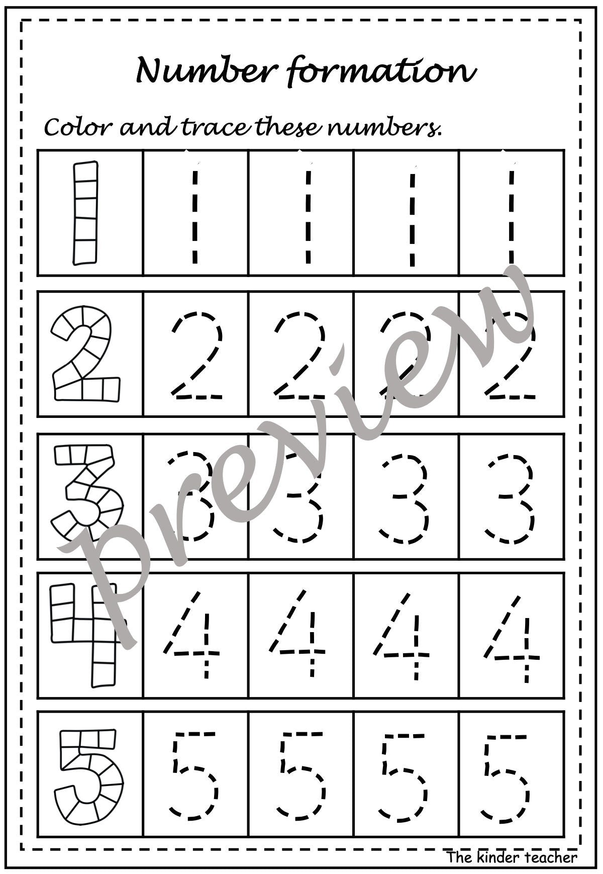 Kindergarten maths booklet