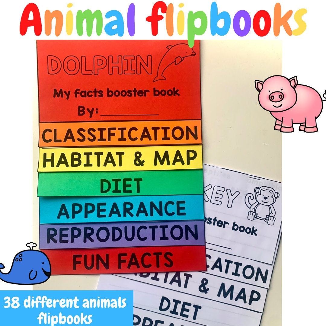 Animals flipbook activity - worksheet - Lapbook