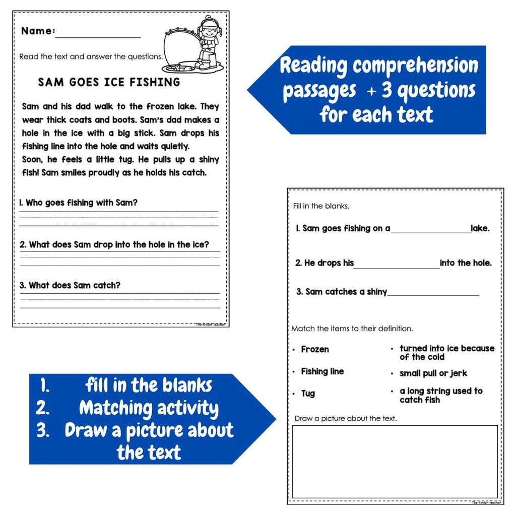 Winter reading comprehension passages for Year 1 and Reception
