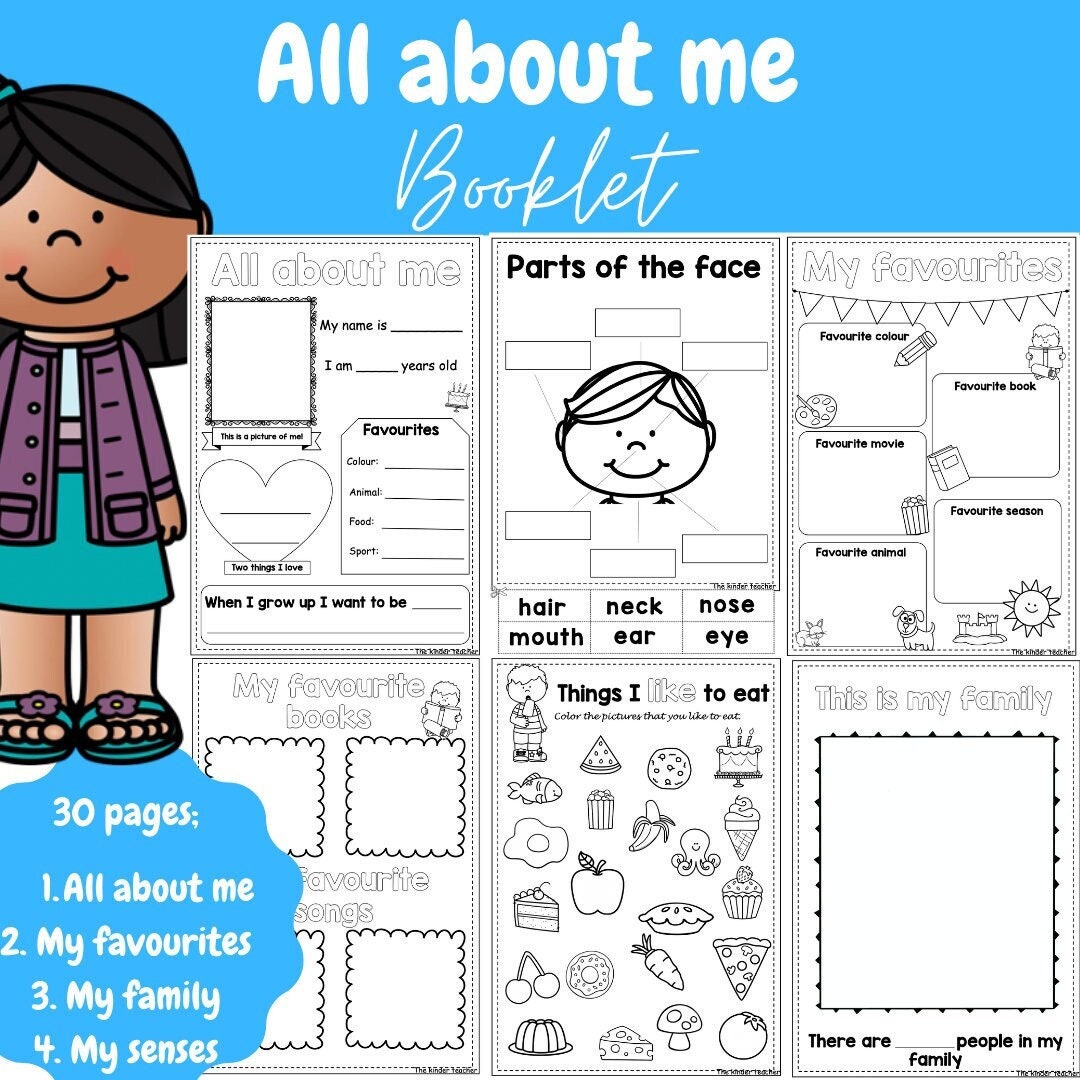 All about me booklet - Kindergarten