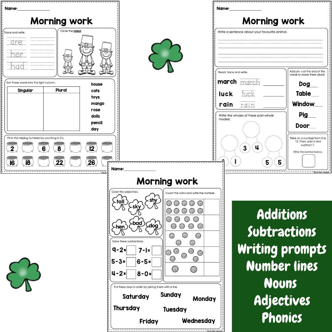 March Morning Work - Reception and Year 1