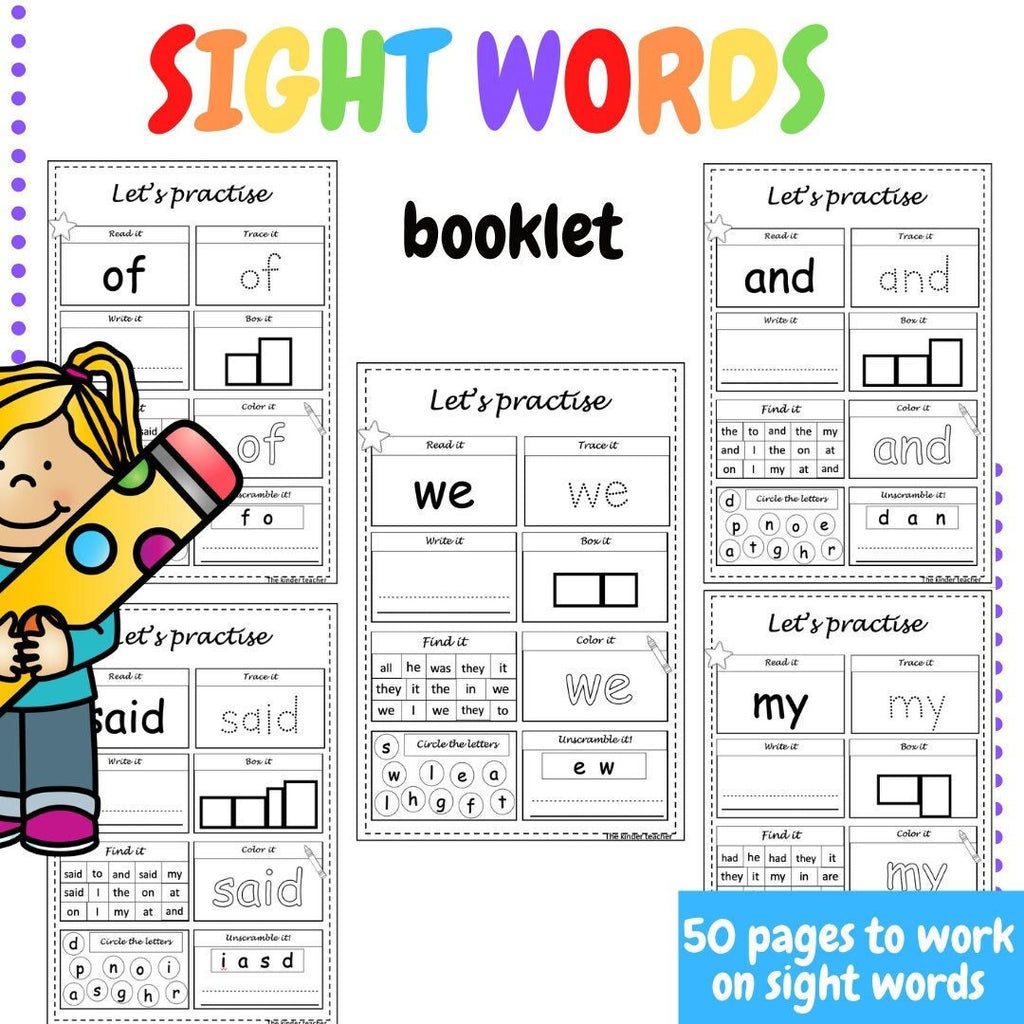 High frequency words booklet - 50 words