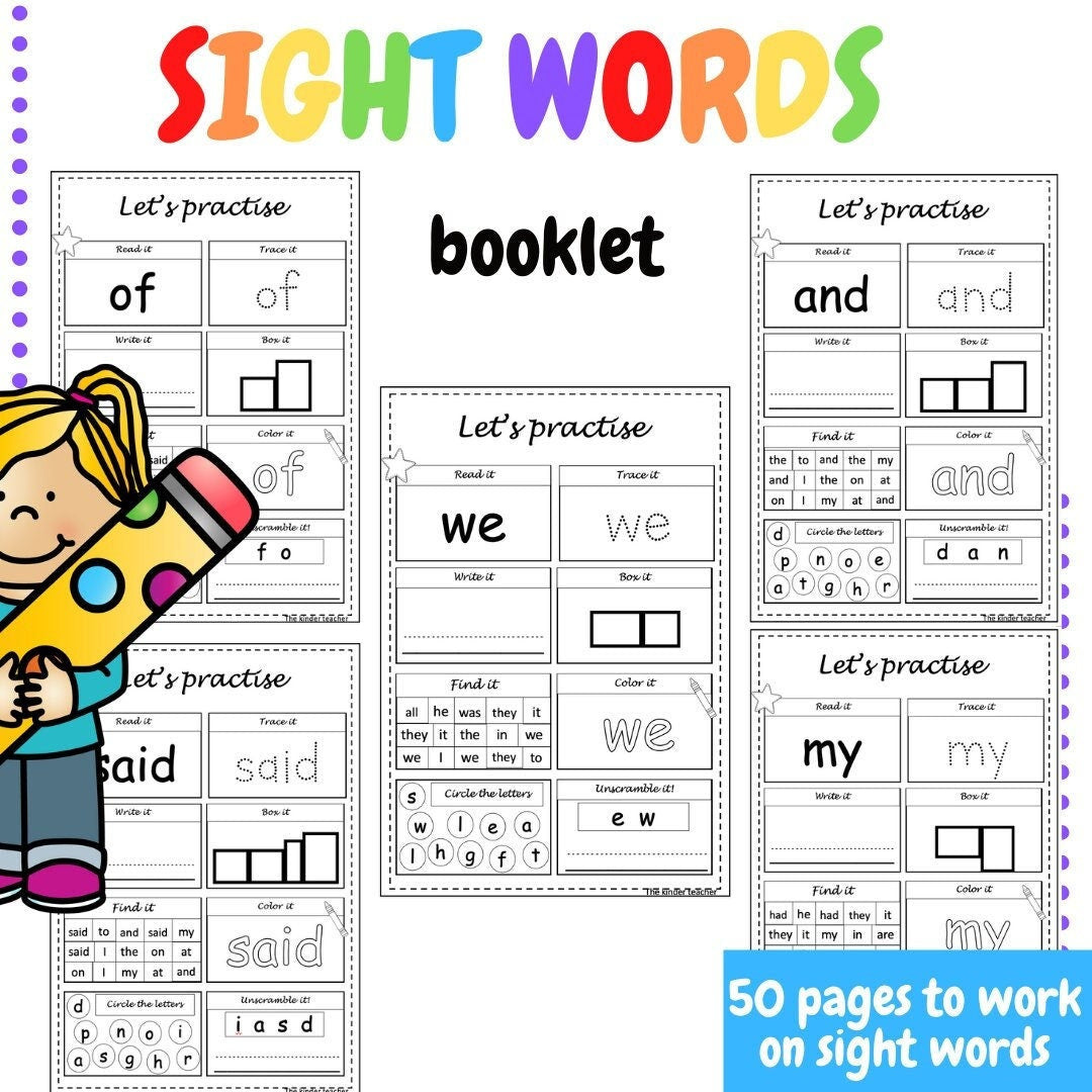 High frequency words booklet - 50 words