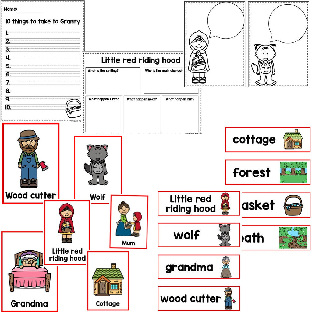 Little red riding hood - Writing area for Early Years