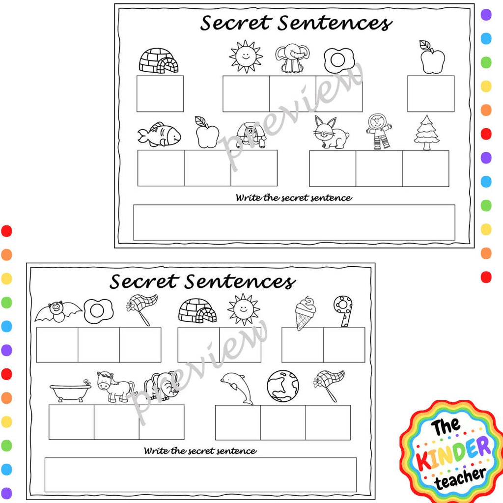 Secret sentences booklet - Beginning sounds