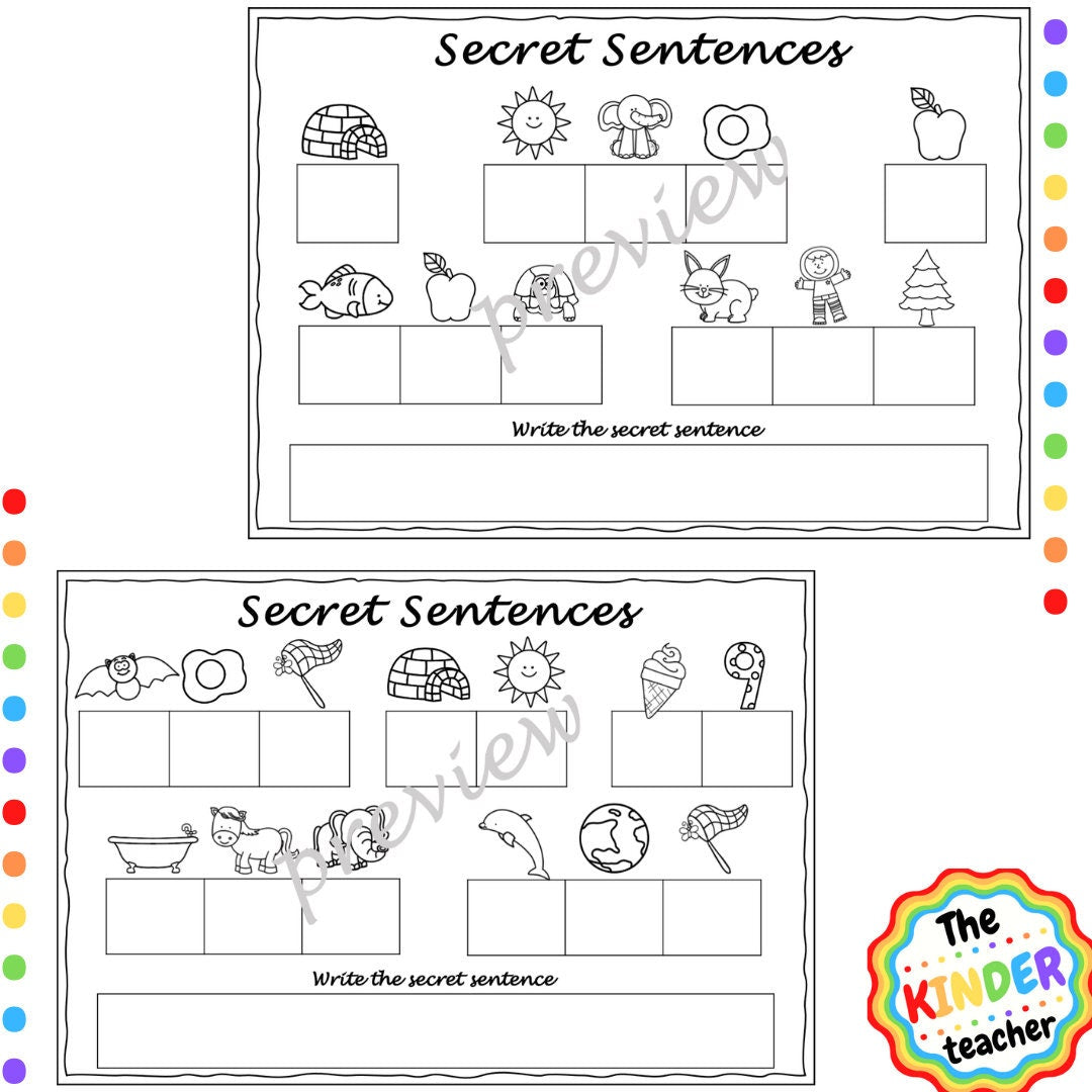 Secret sentences booklet - Beginning sounds