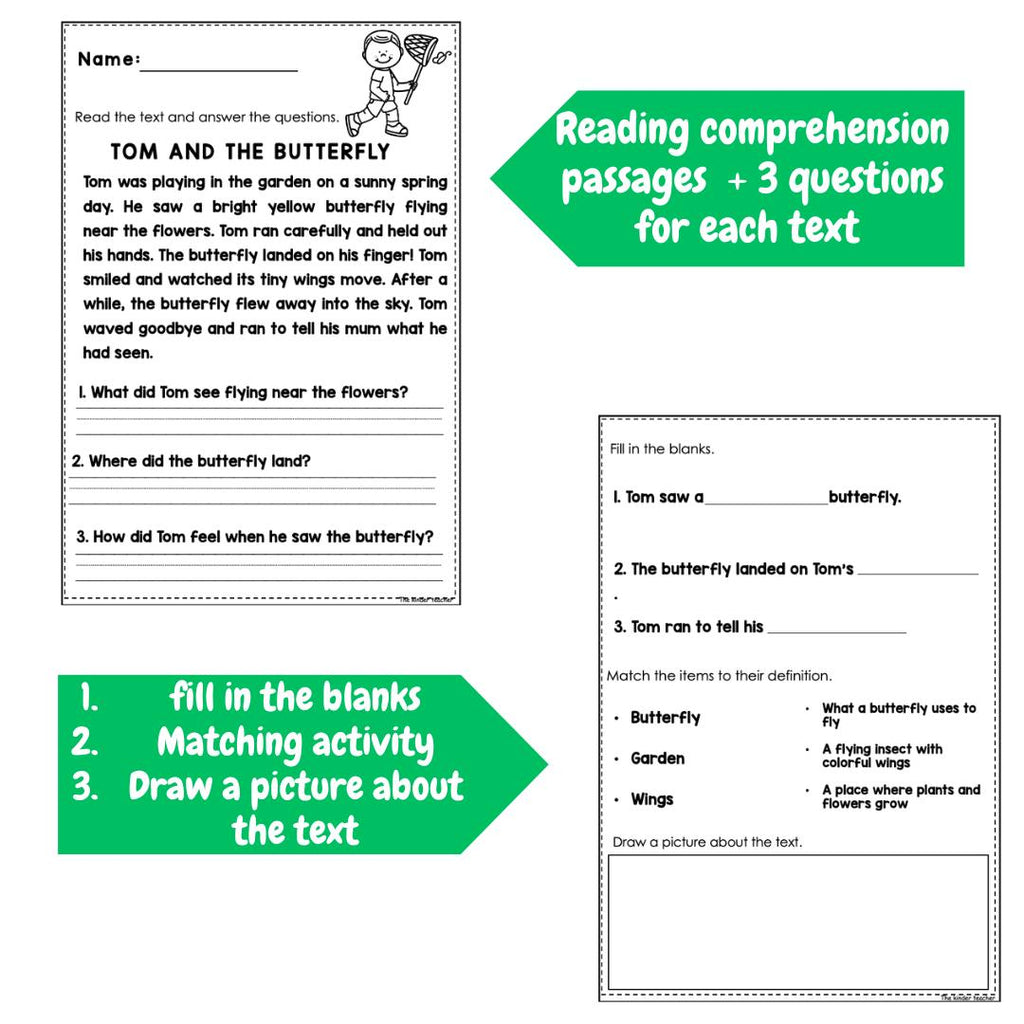 Spring reading comprehension passages for Year 1 and Reception