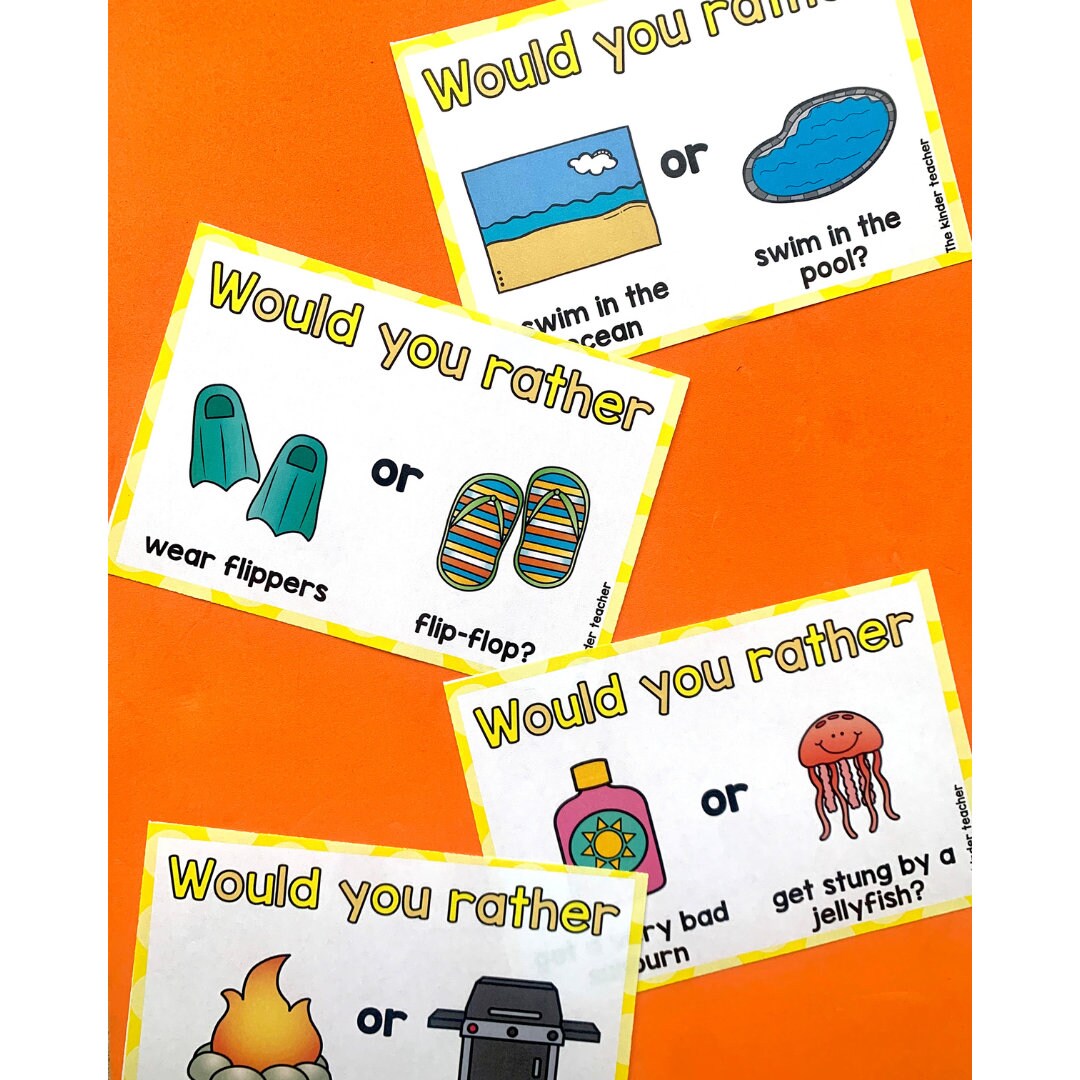 Would you rather question cards - SUMMER