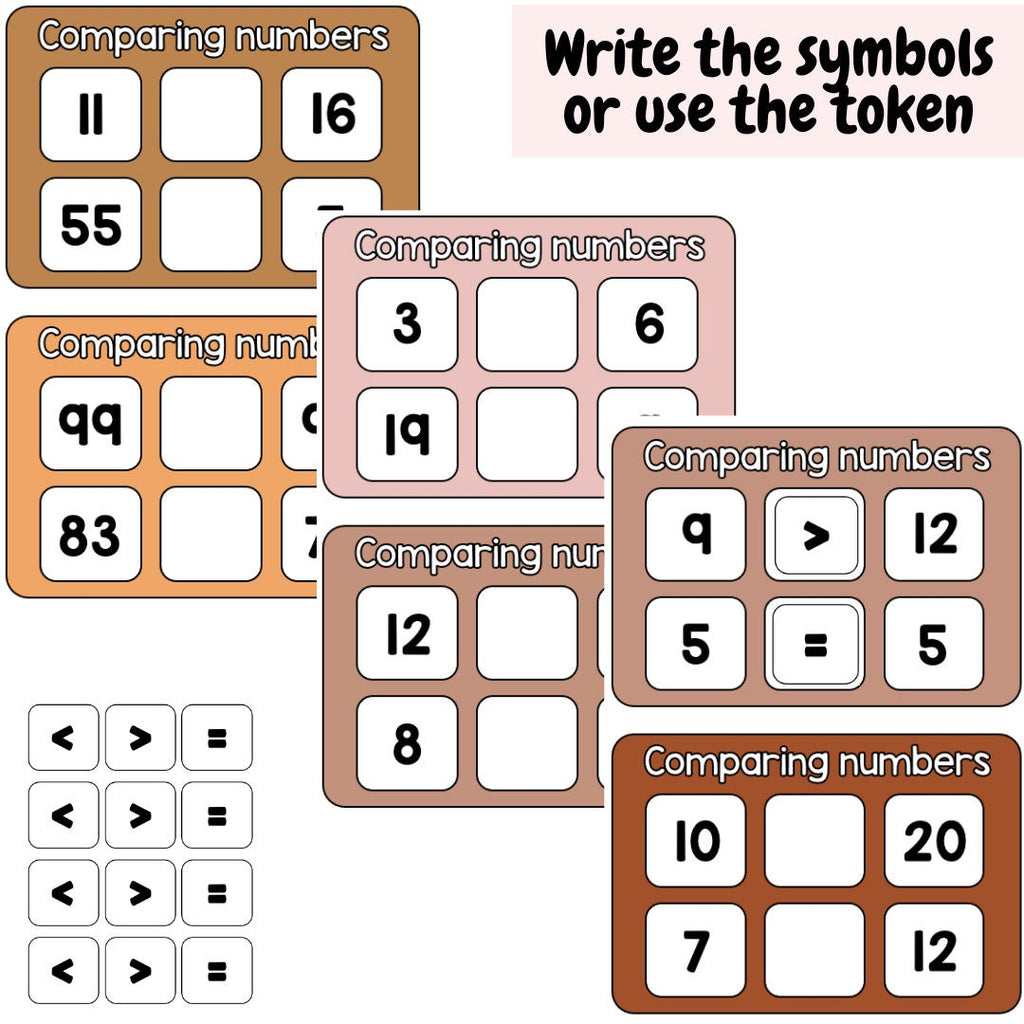 Comparing numbers - Greater, less and equal than