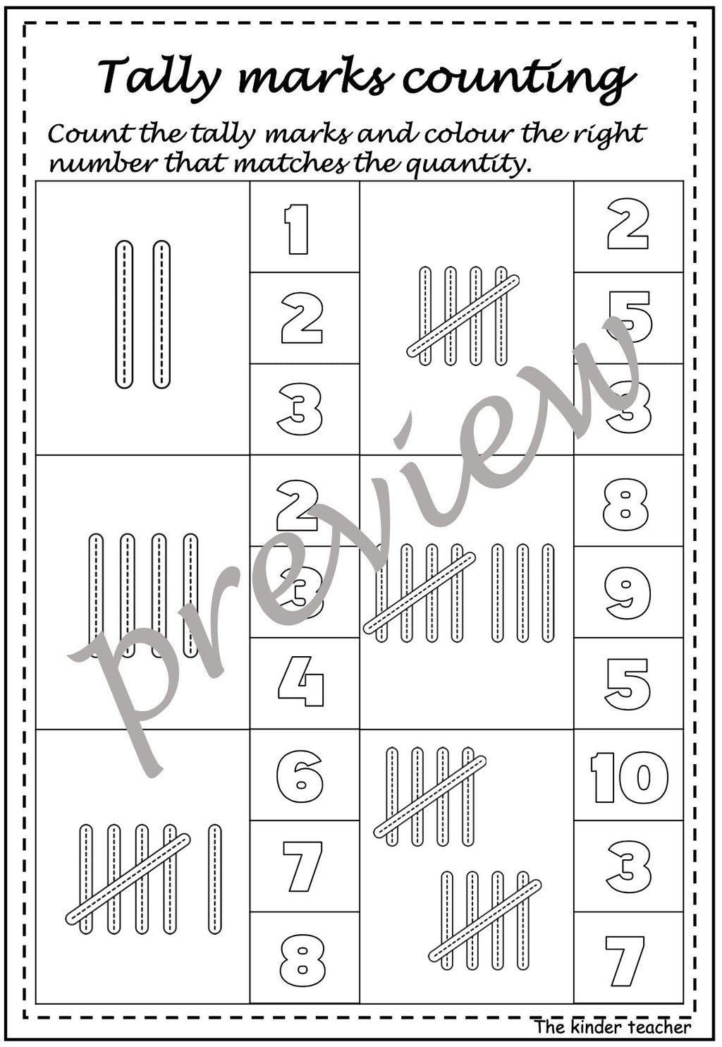 Kindergarten maths booklet