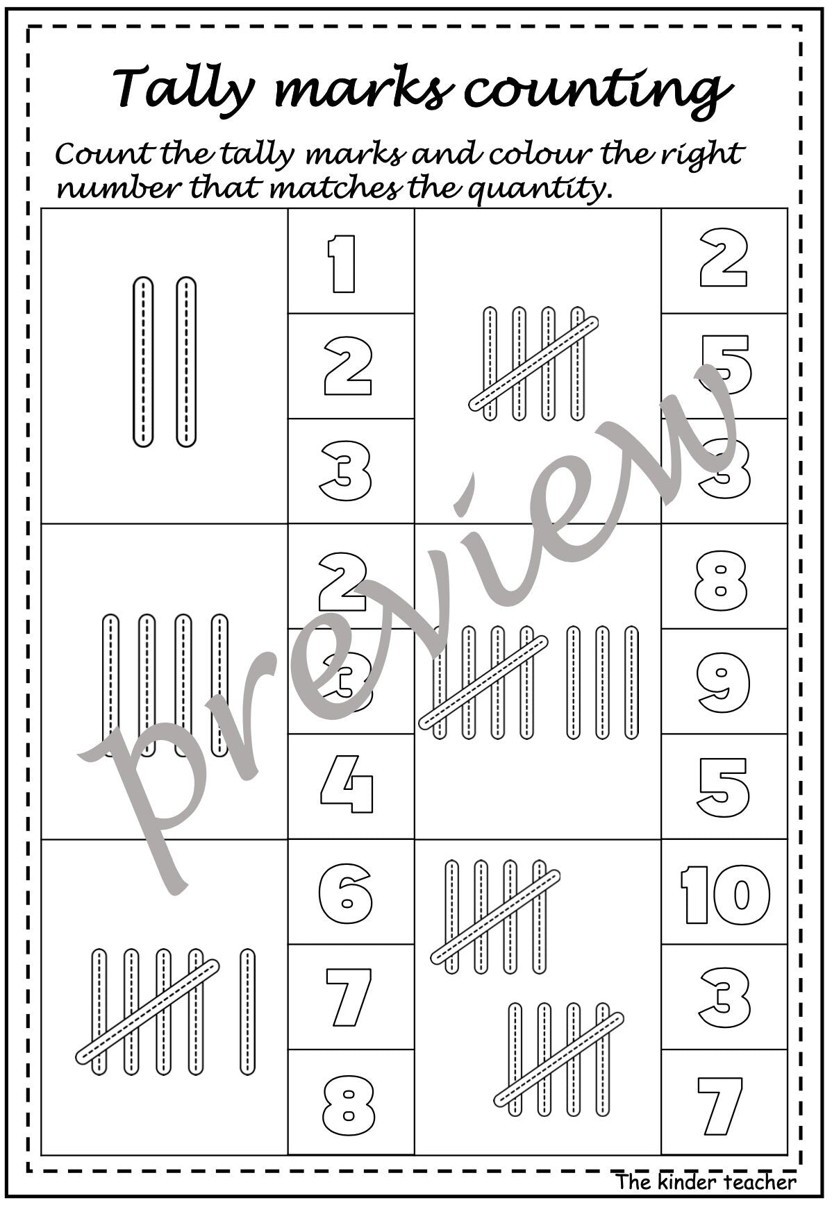 Kindergarten maths booklet