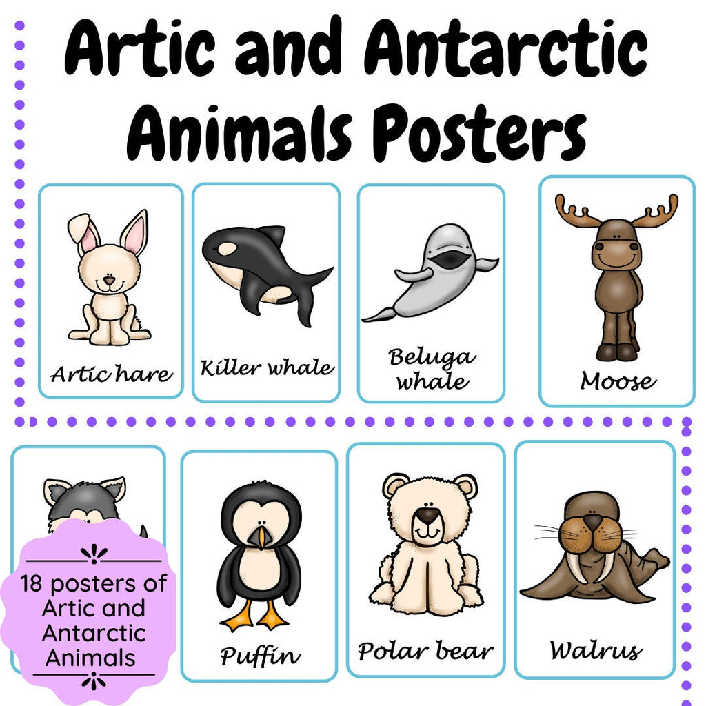 Polar animals classroom posters