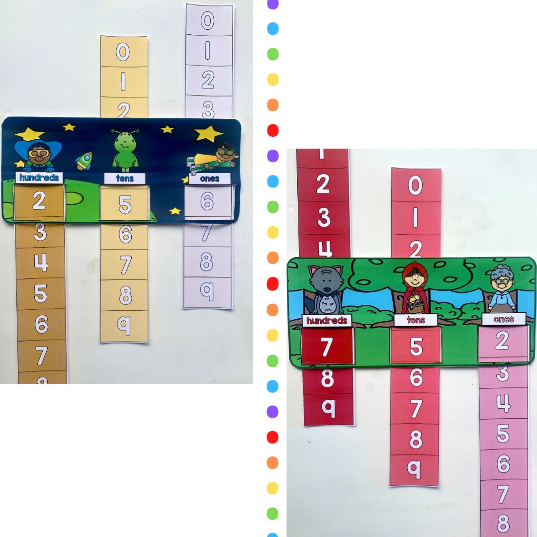 Place value sliders - Hundreds, tens, and ones