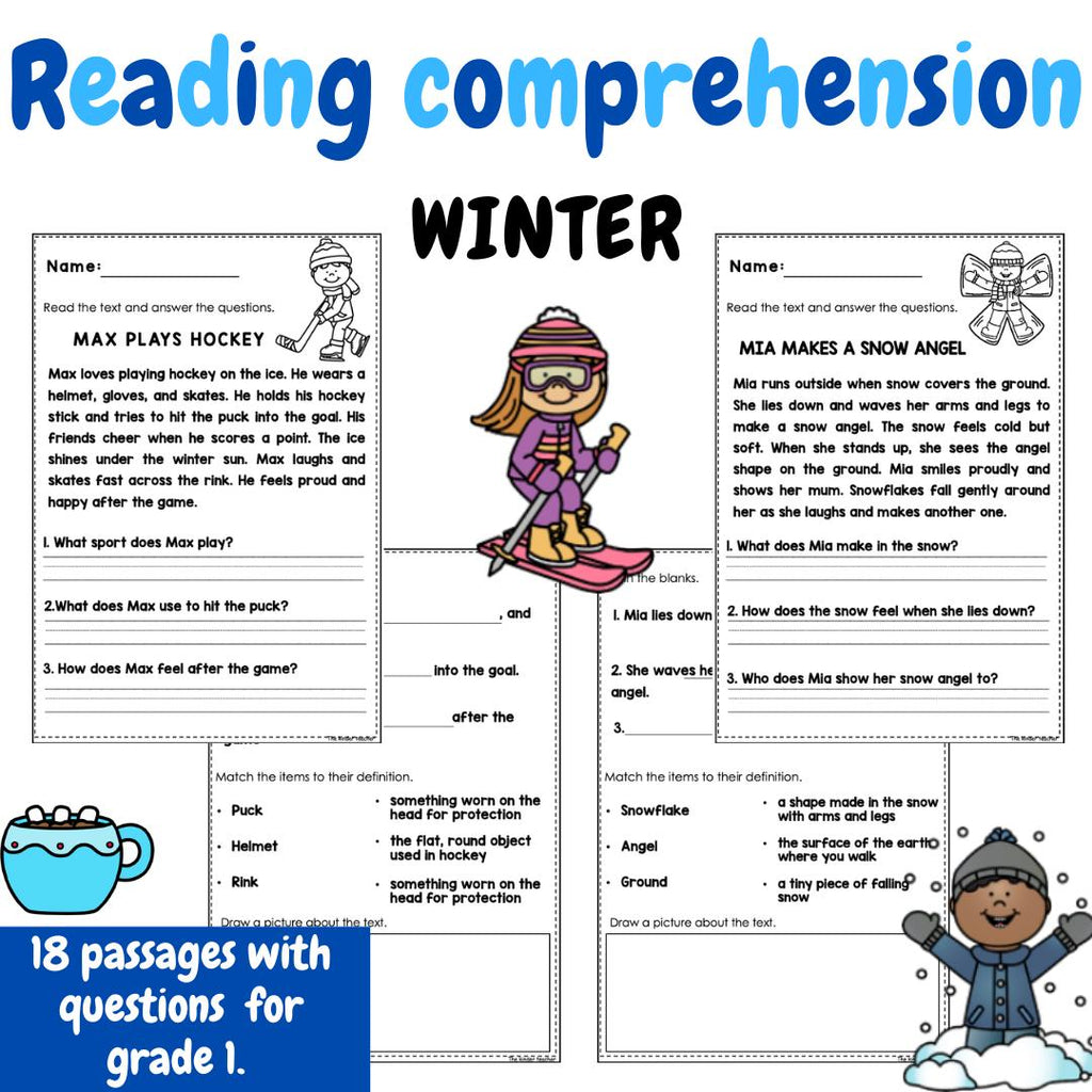 Winter reading comprehension passages for Year 1 and Reception