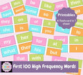 First 100 High Frequency words flashcards