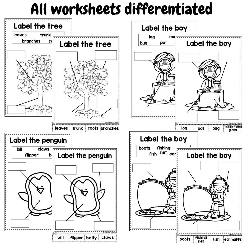 Labeling booklet for Pre-K, Kindergarten Writing - How to Label