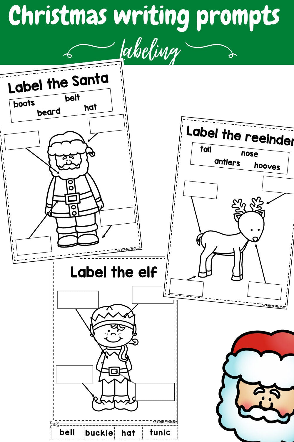 Christmas Writing Prompts Booklet - Preschool to 2nd