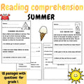 Summer reading comprehension passages for Year 1 and Reception