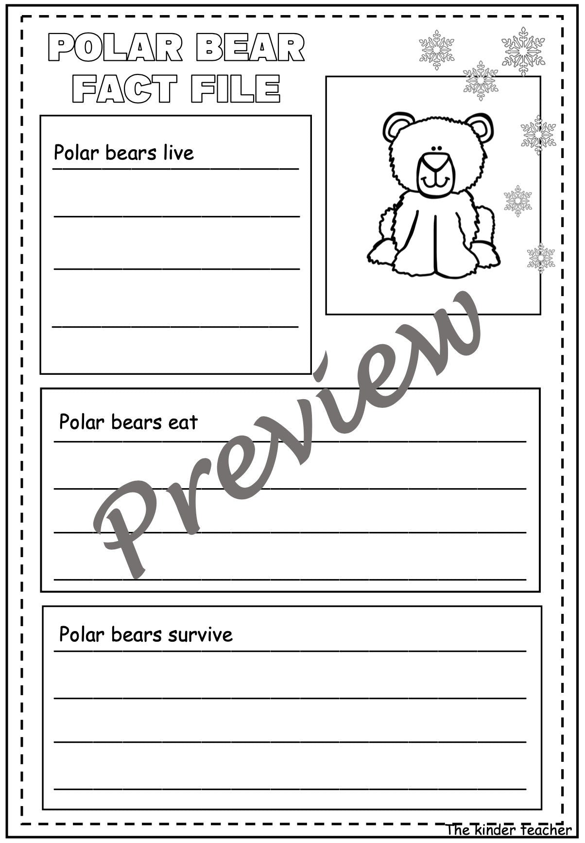 Polar animals - Early writing