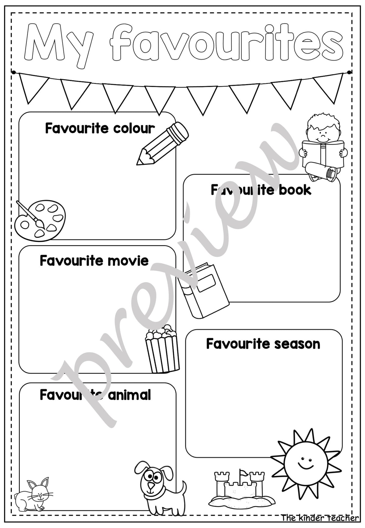 All about me booklet - Kindergarten