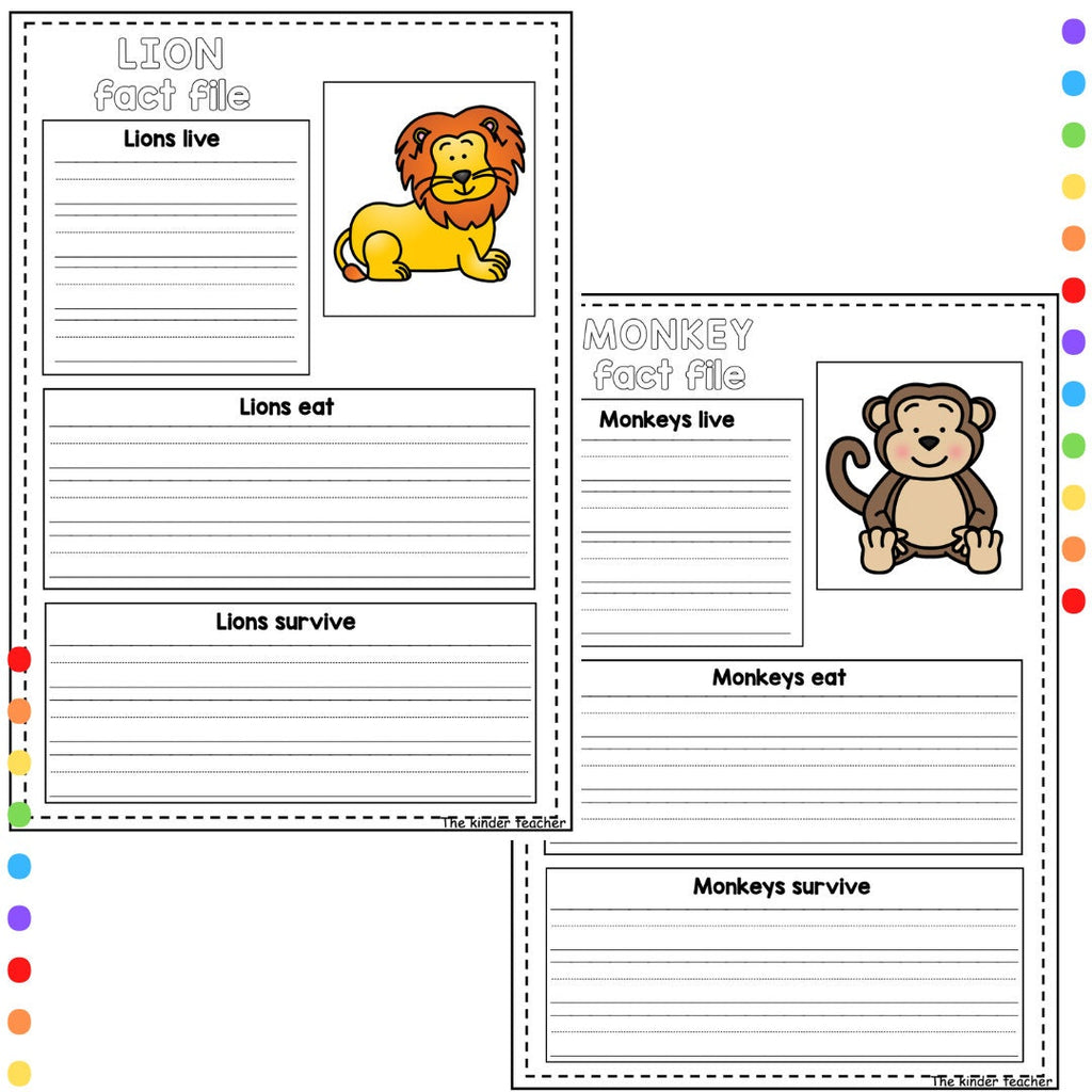 Animals fact files - Early writing - Reception and Nursery