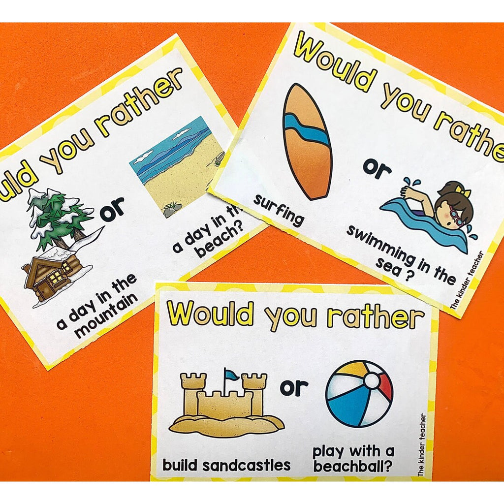 Would you rather question cards - SUMMER