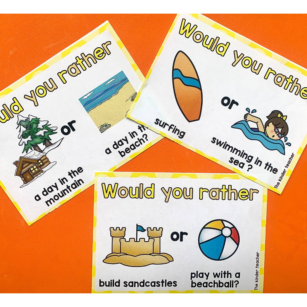 Would you rather question cards - SUMMER