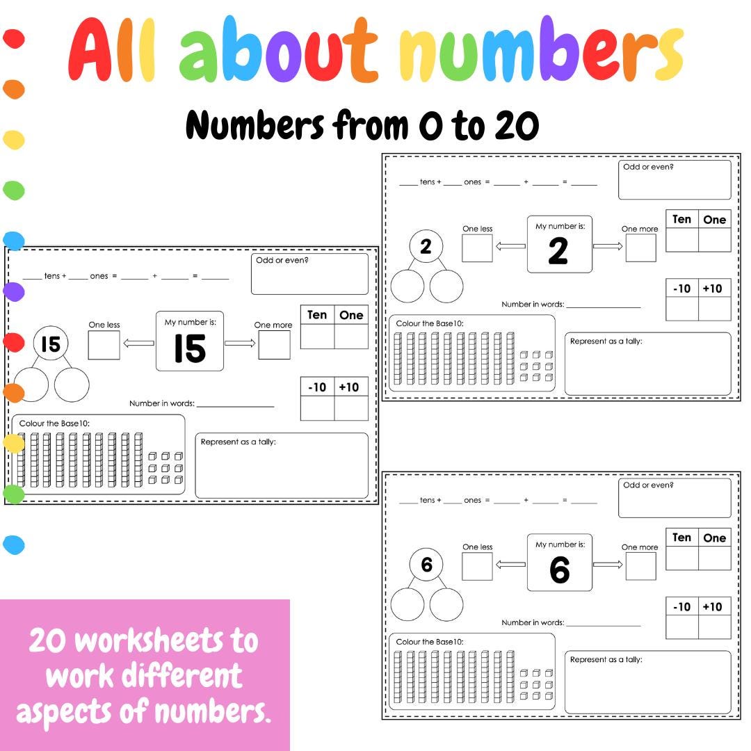 All about numbers - Numbers to 20