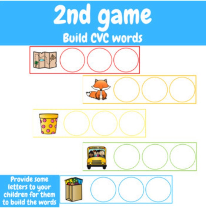 CVC words games for Preschool, Pre-K, and Kindergarten