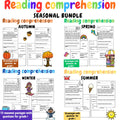 Seasonal reading comprehension BUNDLE passages for Year 1 and Reception