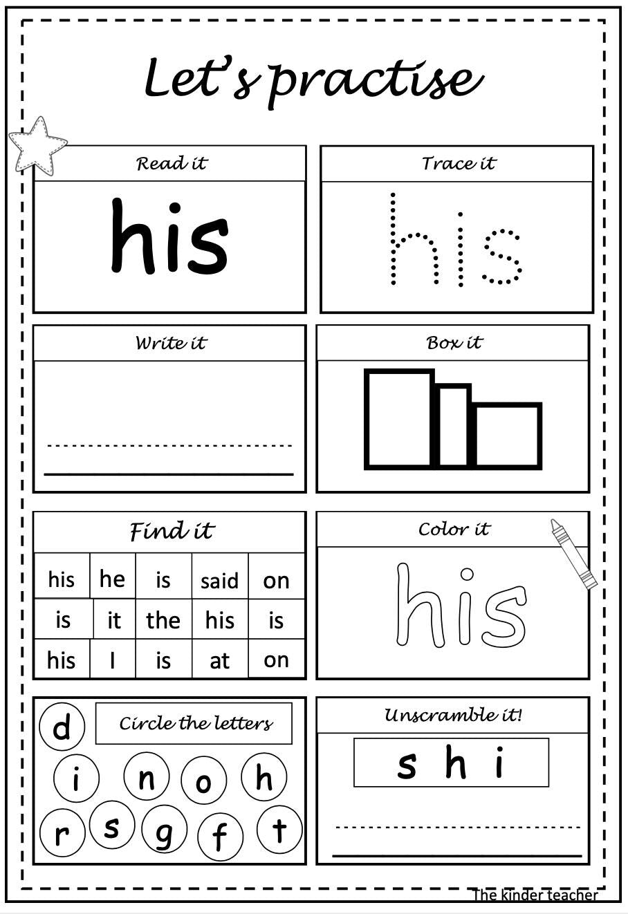 High frequency words booklet - 50 words