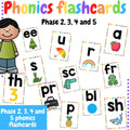 Phonics flashcards - Phase 2, 3, 4 and 5